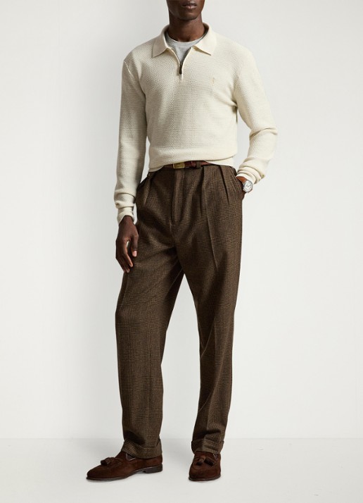 Ralph Lauren Grofgebreide trui van wol met halve rits