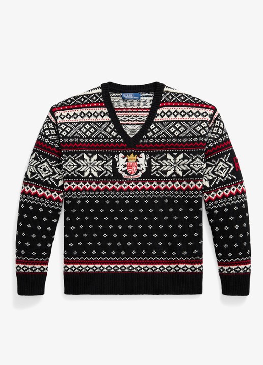 Ralph Lauren Grofgebreide trui van wol met ingebreid patroon