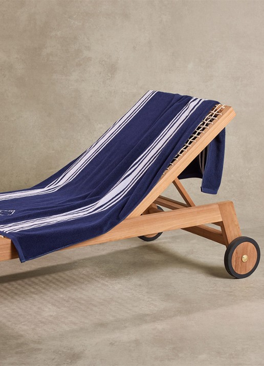 Ralph Lauren Hallie badlaken - 90 x 170 cm - voorkant 3 donkerblauw