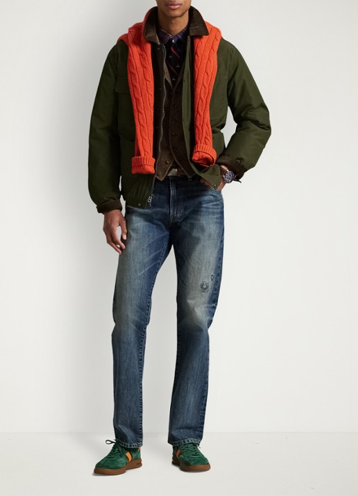 Ralph Lauren Hampton straigh fit jeans met destroyed afwerking - voorkant 4 ninigret / indigo