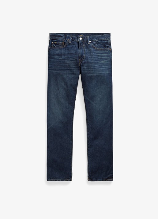 Ralph Lauren Hampton straight fit jeans met medium wassing - voorkant narrows / indigo