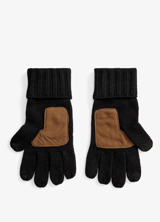 Ralph Lauren Handschoenen van merinowol met touchscreen functie - detail 2 black / zwart