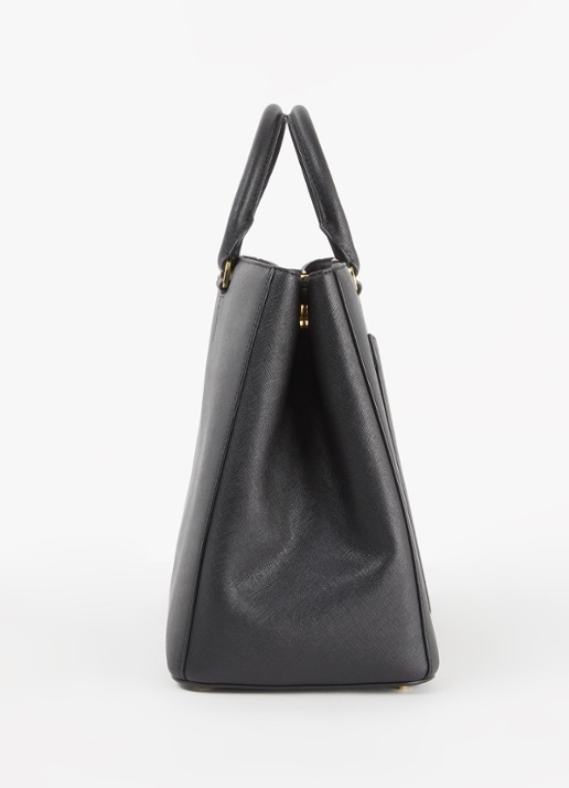Ralph Lauren Handtas van leer met logo - detail 3 zwart