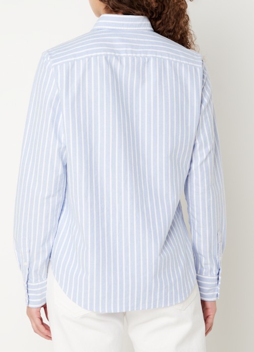 Ralph Lauren Harper blouse met streepdessin - achterkant lichtblauw