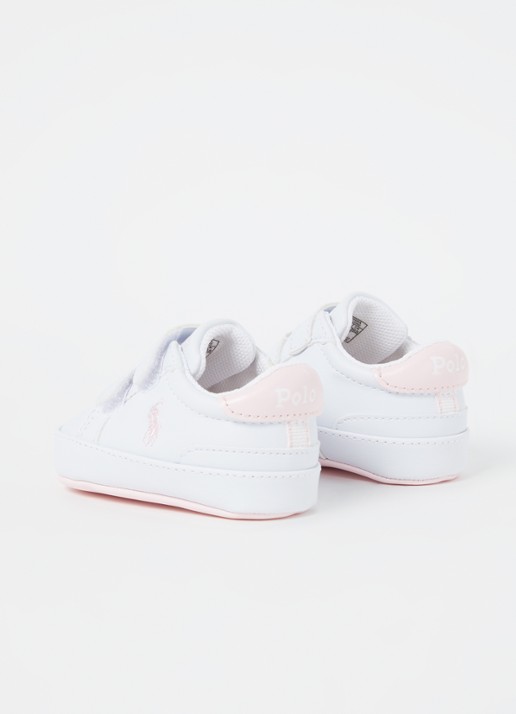 Ralph Lauren Heritage Court II babyschoentje met logoborduring - achterkant 3 lichtroze