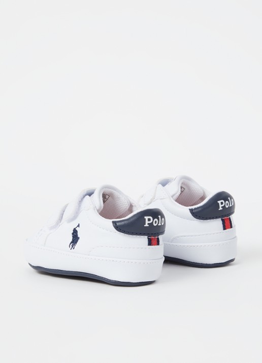 Ralph Lauren Heritage Court II babyschoentje met logoborduring - achterkant 4 donkerblauw