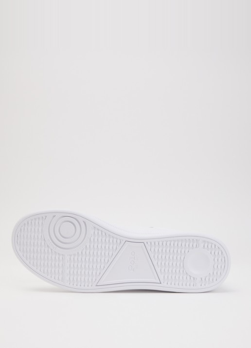 Ralph Lauren Heritage Court II sneaker van leer met logo - detail 4 wit