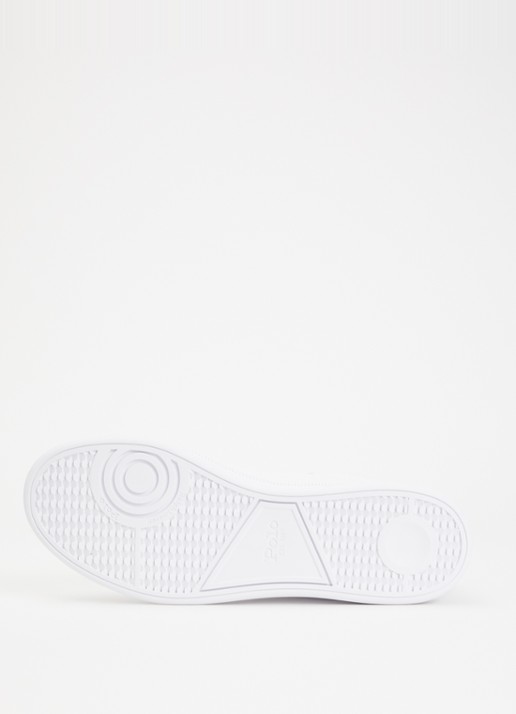 Ralph Lauren Heritage Court II sneaker van leer met logoborduring  - detail 4 wit