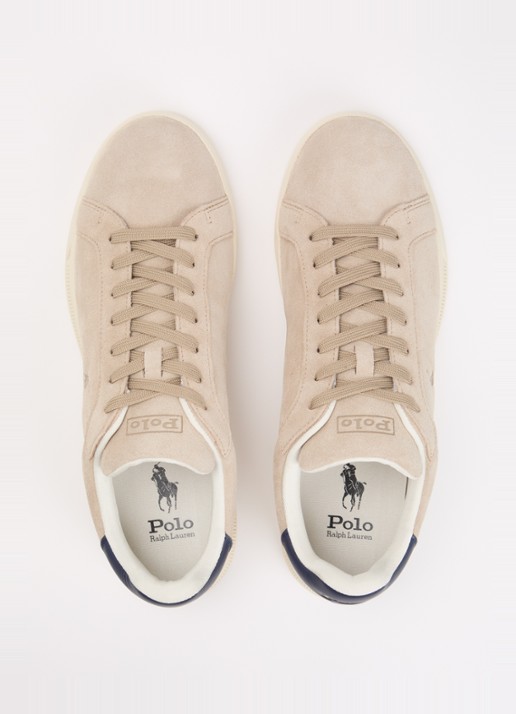 Ralph Lauren Heritage Court ll sneaker van suède - detail 4 donkerblauw