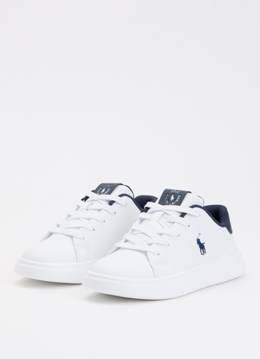Ralph Lauren Heritage Court Super sneaker met logo - voorkant 3 wit