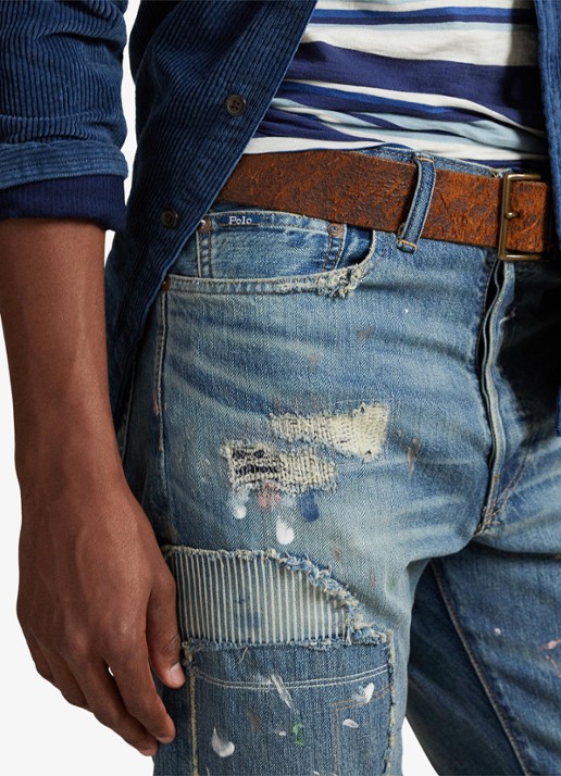 Ralph Lauren Heritage straight leg jeans met destroyed afwerking - detail 5 throwbridge / indigo