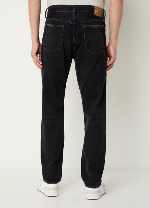 Ralph Lauren Heritage straight leg jeans met gekleurde wassing - achterkant beavenmeadow / zwart