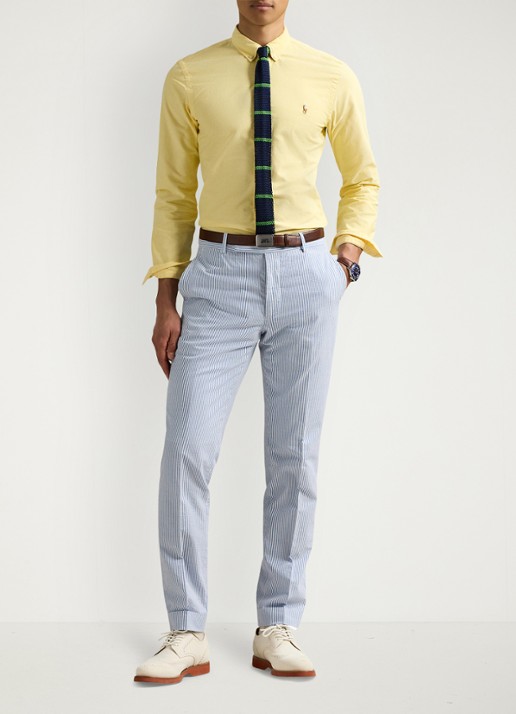 Ralph Lauren Het iconische Oxford overhemd - voorkant 2 geel oxford / geel