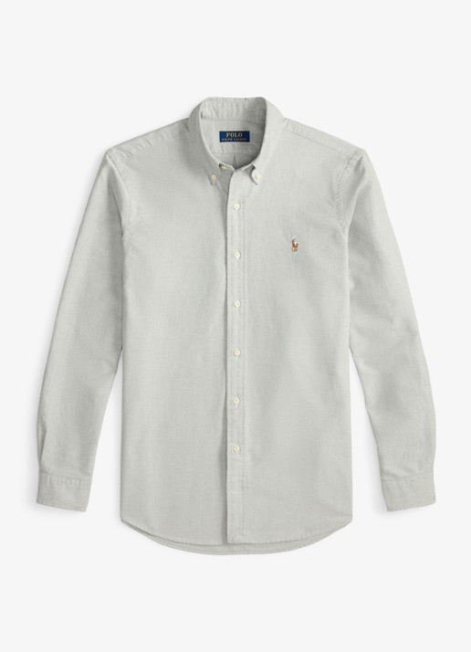 Ralph Lauren Het iconische Oxford overhemd - voorkant lichtgrijs