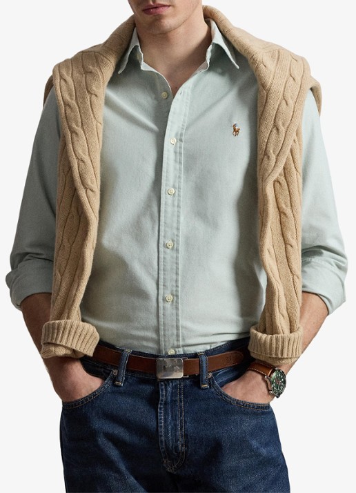 Ralph Lauren Het iconische Oxford overhemd - voorkant 2 faded mint-31r6