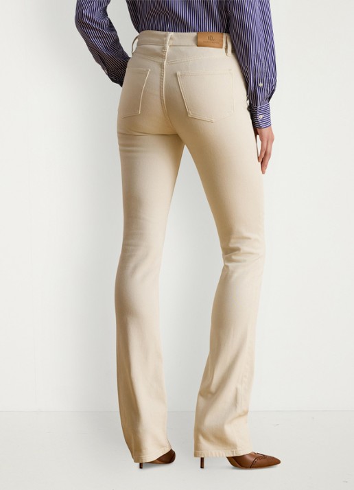 Ralph Lauren High waist bootcut jeans met gekleurde wassing  - achterkant 2 creme