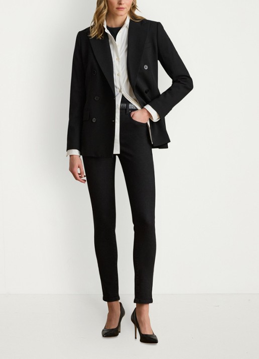 Ralph Lauren High waist cropped skinny jeans met gekleurde wassing - voorkant 4 zwart