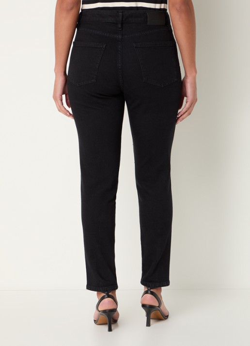 Ralph Lauren High waist cropped skinny jeans met gekleurde wassing - achterkant 2 zwart