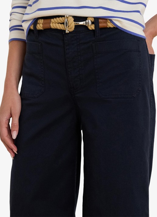 Ralph Lauren High waist flaired fit cropped chino met steekzakken - detail 2 lauren navy / blauw