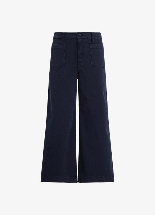 Ralph Lauren High waist flaired fit cropped chino met steekzakken - voorkant 4 lauren navy / blauw
