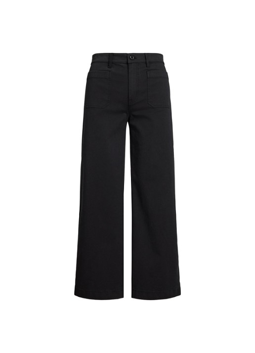 Ralph Lauren High waist flaired fit cropped chino met steekzakken - voorkant 4 zwart