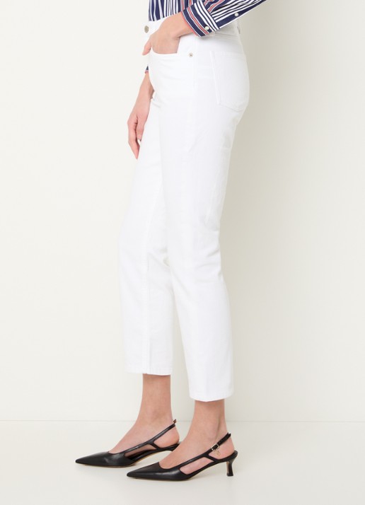 Ralph Lauren High waist flared cropped jeans met steekzakken - detail 4 white wsh / wit