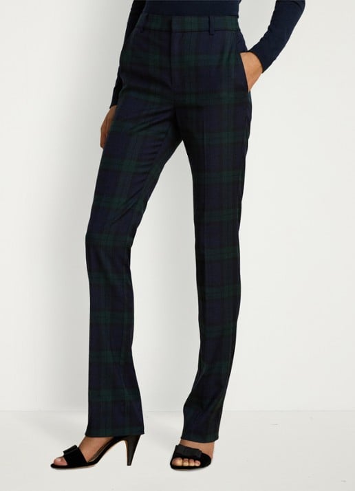 Ralph Lauren High waist flared fit pantalon met ruitdessin