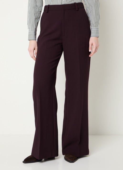 Ralph Lauren High waist flared fit pantalon van wol met steekzakken