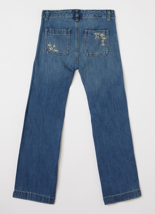 Ralph Lauren High waist flared jeans met donkere wassing  - voorkant 2 indigo