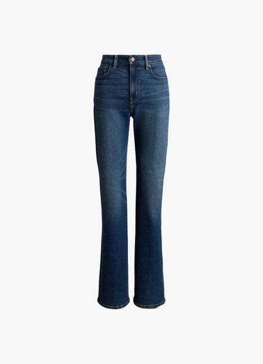 Ralph Lauren High waist flared jeans met donkere wassing - voorkant maxen wash / indigo