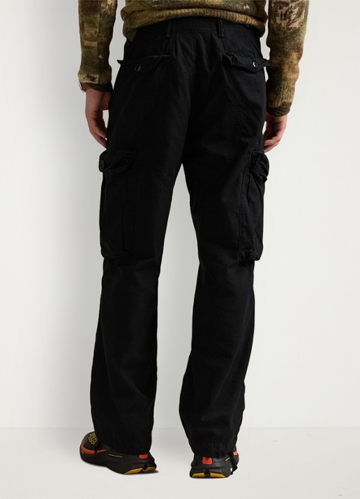 Ralph Lauren High waist loose fit cargobroek - achterkant polo black / zwart
