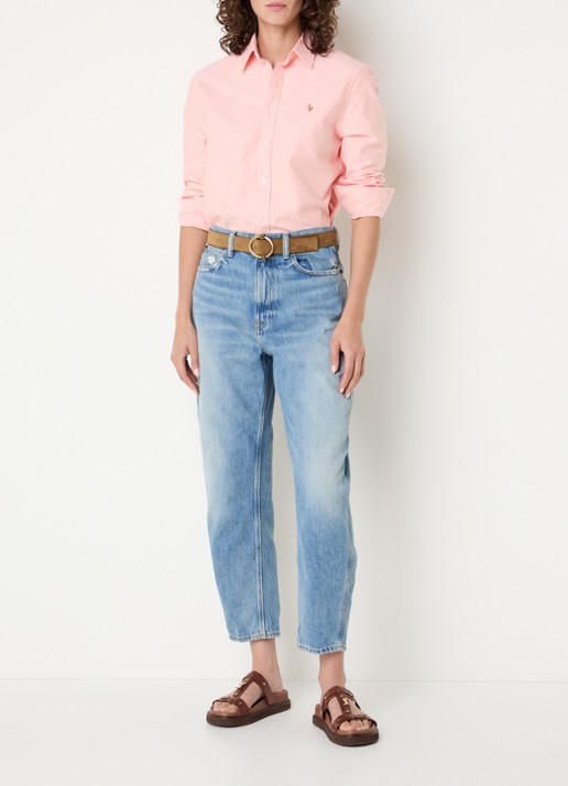 Ralph Lauren High waist loose fit jeans met lichte wassing - voorkant 5 indigo