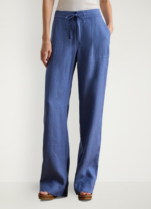 Ralph Lauren High waist loose fit pantalon van linnen