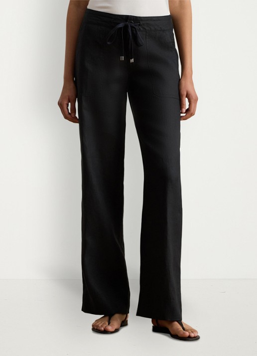 Ralph Lauren High waist loose fit pantalon van linnen