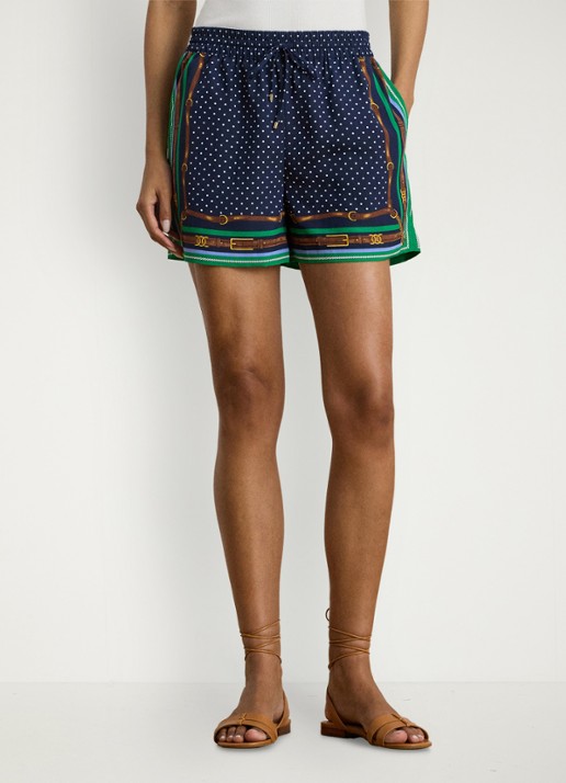 Ralph Lauren High waist regular fit korte broek met print