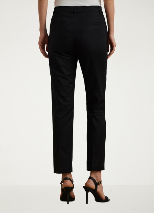Ralph Lauren High waist slim fit cropped pantalon met steekzakken - achterkant 3 zwart