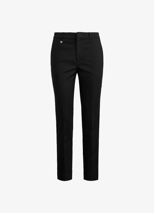 Ralph Lauren High waist slim fit cropped pantalon met steekzakken - voorkant zwart