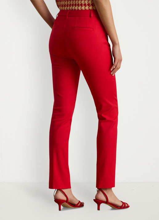 Ralph Lauren High waist slim fit cropped pantalon met steekzakken - achterkant 5 rood