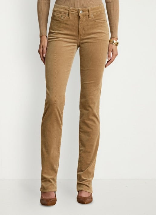 Ralph Lauren High waist slim fit jeans van corduroy