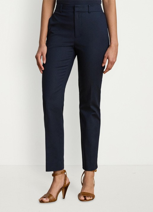 Ralph Lauren High waist slim fit pantalon met steekzakken