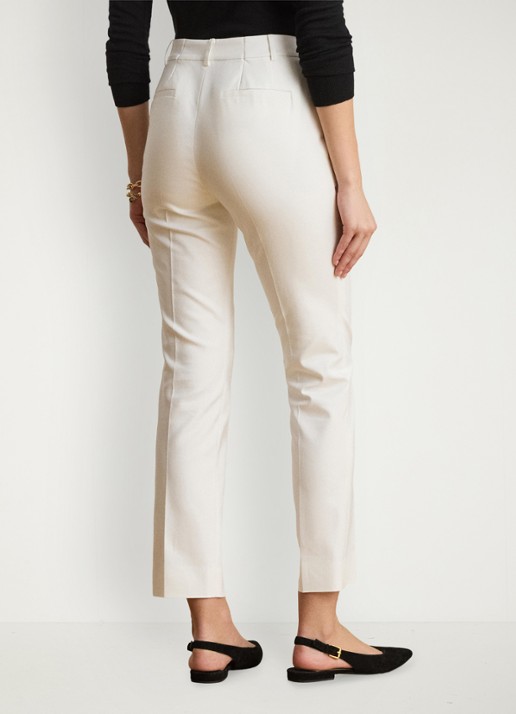 Ralph Lauren High waist slim fit pantalon met steekzakken - achterkant 5 wit