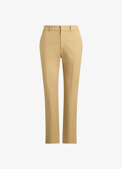 Ralph Lauren High waist slim fit pantalon met steekzakken - voorkant birch tan / beige