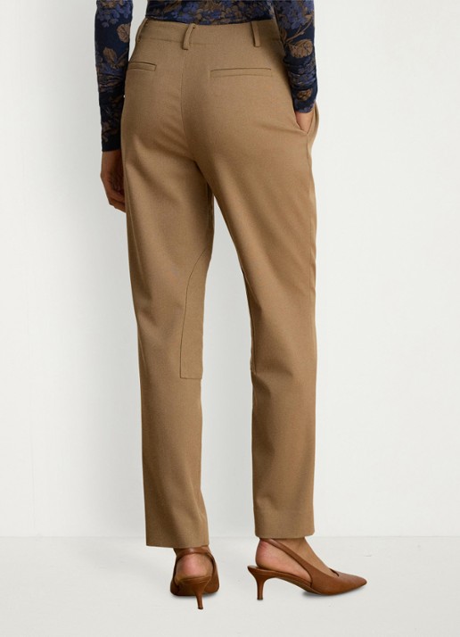 Ralph Lauren High waist slim fit pantalon met steekzakken - achterkant 3 lauren camel / beige