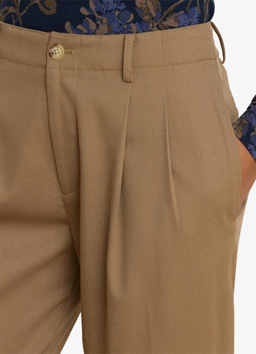 Ralph Lauren High waist slim fit pantalon met steekzakken - detail 5 lauren camel / beige
