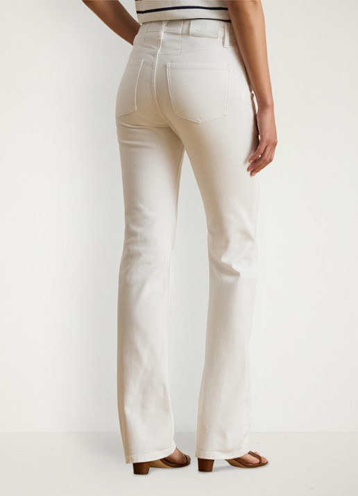 Ralph Lauren High waist straight fit jeans met steekzakken - achterkant wit