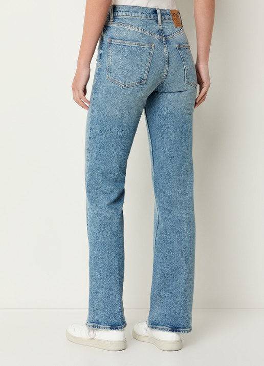 Ralph Lauren High waist straight leg jeans met lichte wassing - achterkant 5 indigo
