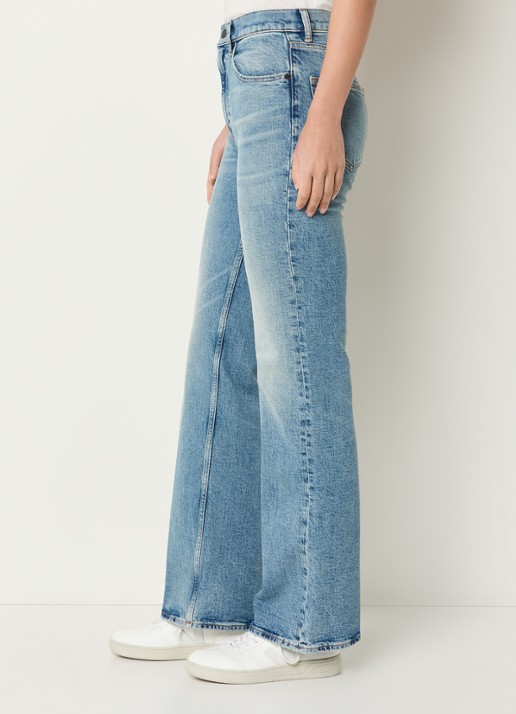 Ralph Lauren High waist straight leg jeans met lichte wassing - detail 4 indigo