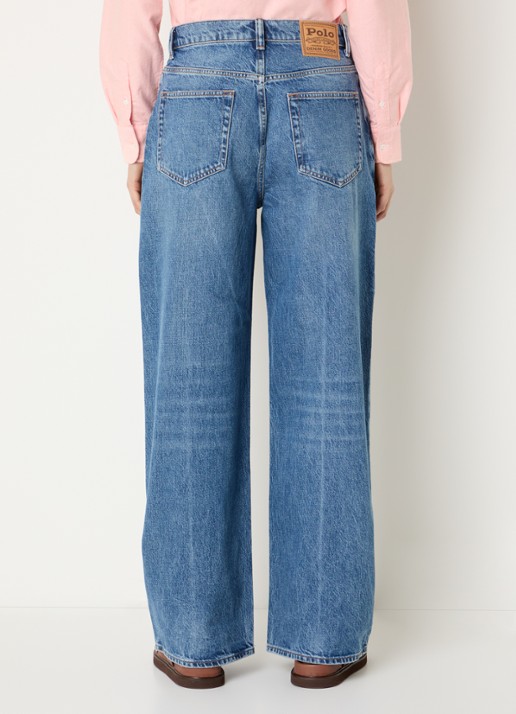 Ralph Lauren High waist wide fit jeans met medium wassing - achterkant 3 indigo