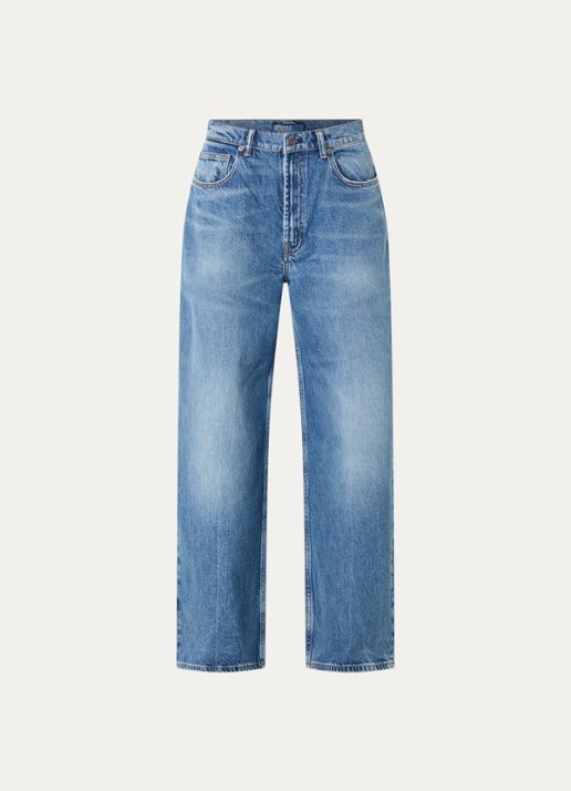 Ralph Lauren High waist wide fit jeans met medium wassing - voorkant 4 indigo