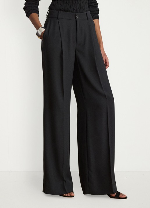 Ralph Lauren High waist wide fit pantalon met steekzaken